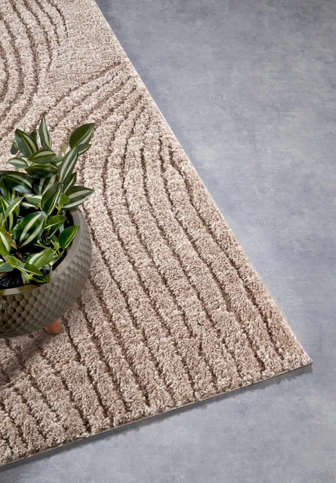 Elle Decoration elle gallery 106084 beige Beige Living Room Geometric Rug.