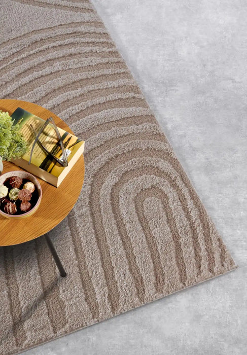 Elle Decoration elle gallery 106084 beige Beige Living Room Geometric Rug.
