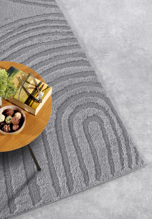 Elle Decoration elle gallery 106085 light grey Grey Living Room Geometric Rug.