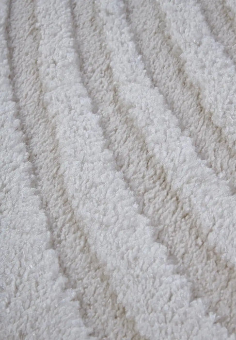Elle Decoration elle gallery 106086 cream white Ivory Living Room Geometric Rug.