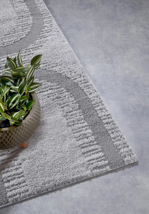 Elle Decoration elle gallery 106088 light grey Grey Living Room Geometric Rug.