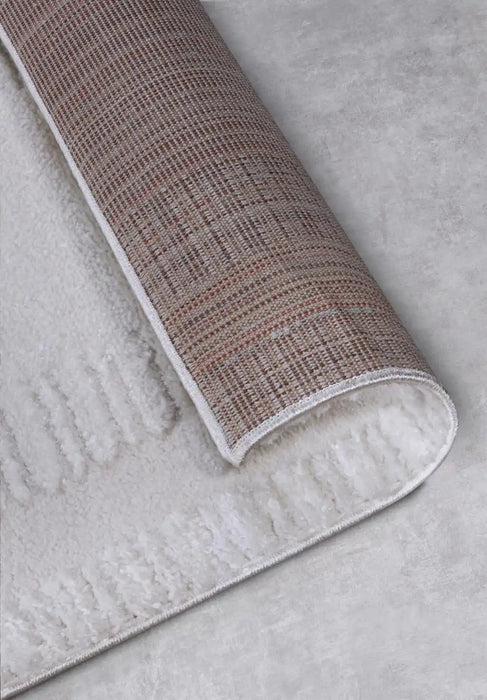 Elle Decoration elle gallery 106089 cream white Ivory Living Room Geometric Rug.