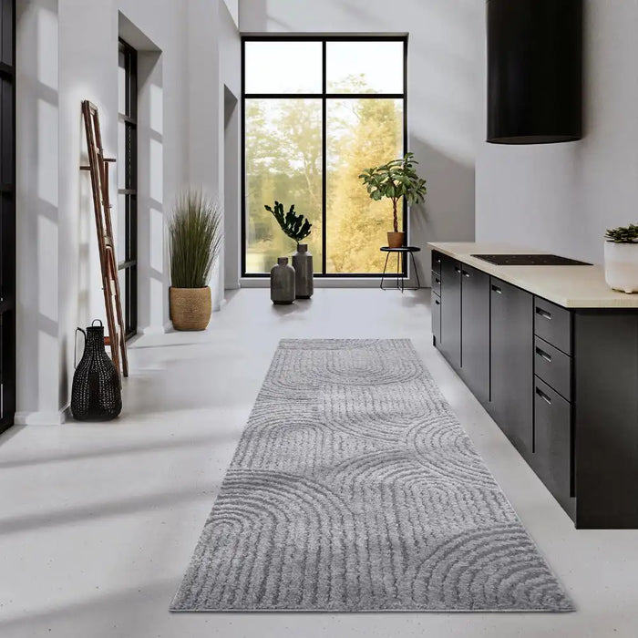 Elle Decoration elle gallery 106091 light grey Grey Living Room Geometric Rug.