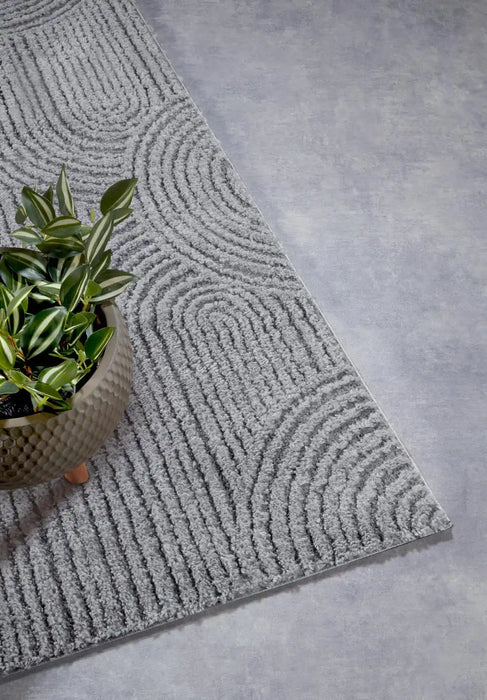 Elle Decoration elle gallery 106091 light grey Grey Living Room Geometric Rug.