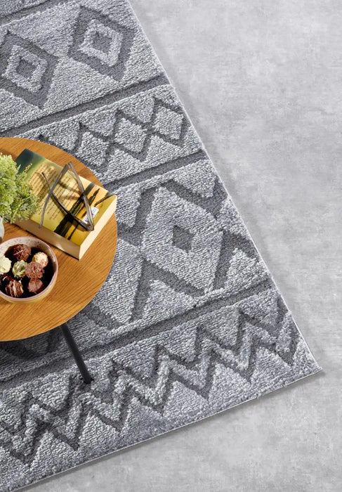 Elle Decoration elle gallery 106093 light grey Grey Living Room Geometric Rug.