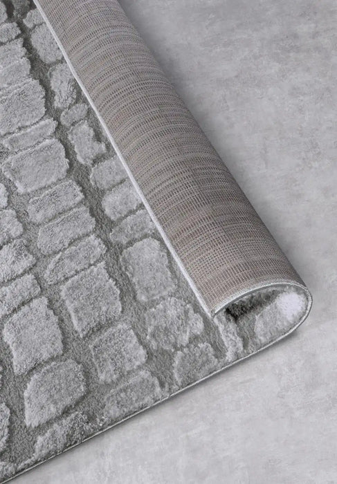 Elle Decoration elle gallery 106097 light grey Grey Living Room Geometric Rug.