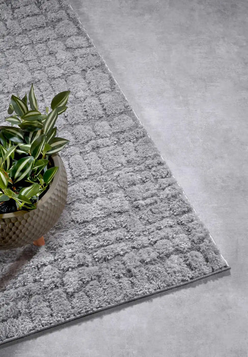 Elle Decoration elle gallery 106097 light grey Grey Living Room Geometric Rug.