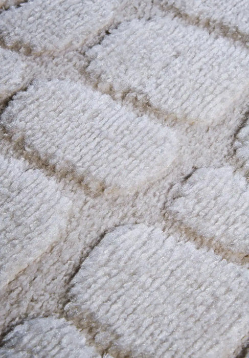 Elle Decoration elle gallery 106098 cream white Ivory Living Room Geometric Rug.