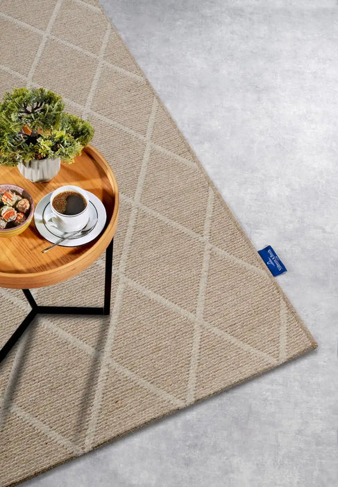 Villeroy and Boch 1843 106107 natural beige Beige Living Room Wool Rug.