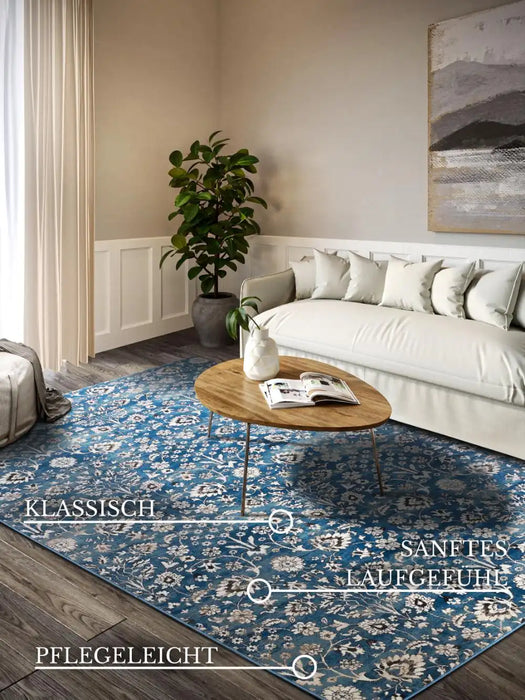 Villeroy and Boch kollektion 1869 106119 blue cream Blue, Cream Living Room  Rug.