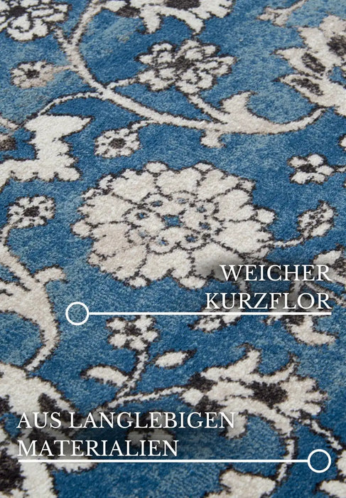 Villeroy and Boch kollektion 1869 106119 blue cream Blue, Cream Living Room  Rug.