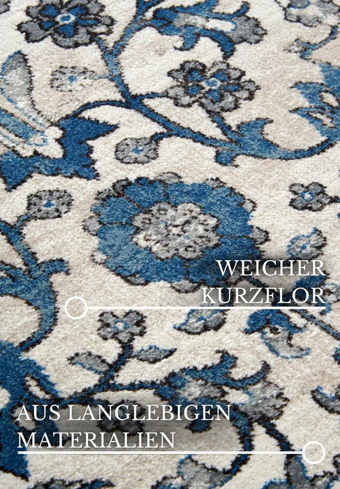 Villeroy and Boch kollektion 1869 106120 cream blue Blue, Cream Living Room  Rug.