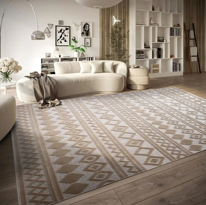 Villeroy and Boch 1879 106137 cream Cream Living Room Geometric Rug.
