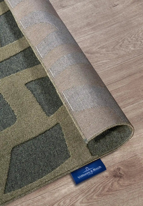 Villeroy and Boch 1879 106141 jungle green Green Living Room Geometric Rug.