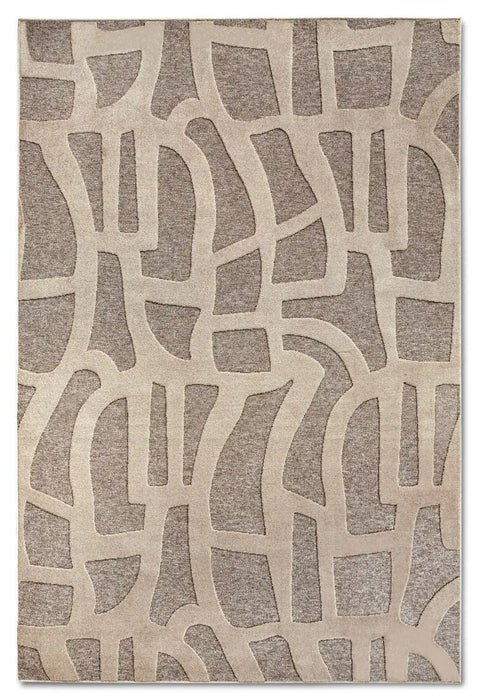 Villeroy and Boch 1879 106142 natural grey beige Grey, Beige Living Room Geometric Rug.