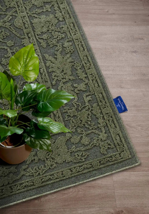 Villeroy and Boch 1879 106148 jungle green Green Living Room Geometric Rug.