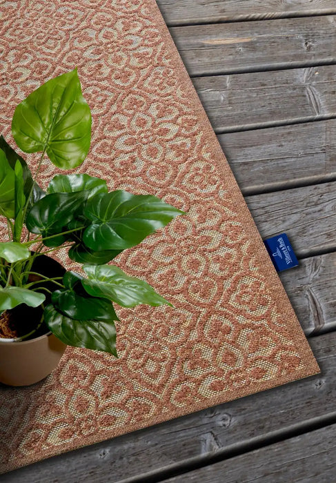Villeroy and Boch 1883 indoor outdoor 106155 natural copper Orange Living Room Washable Rug.