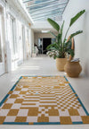 Louis de Poortere chess 109338 honey Yellow, Multicoloured Living Room  Rug.