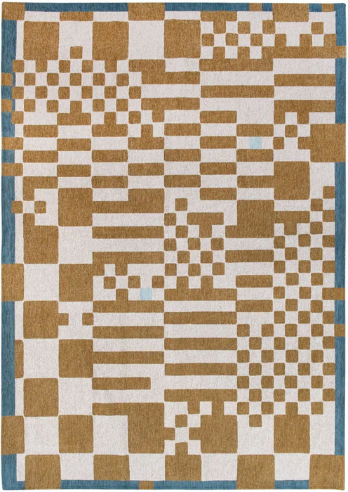 Louis de Poortere chess 109338 honey Yellow, Multicoloured Living Room  Rug.