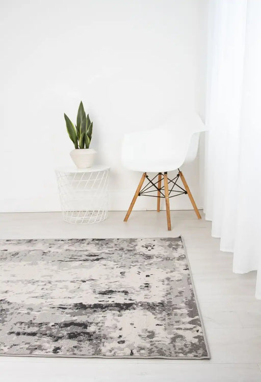 Rug Style balletto 10r4 light grey anthracite Grey Living Room Geometric Rug.
