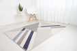 Rug Style balletto 186b beige navy Beige, Navy Living Room Geometric Rug.