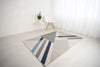 Rug Style balletto 186b beige navy Beige, Navy Living Room Geometric Rug.