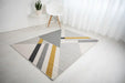 Rug Style balletto 186b grey ochre Grey, Yellow Living Room Geometric Rug.