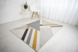 Rug Style balletto 186b grey ochre Grey, Yellow Living Room Geometric Rug.