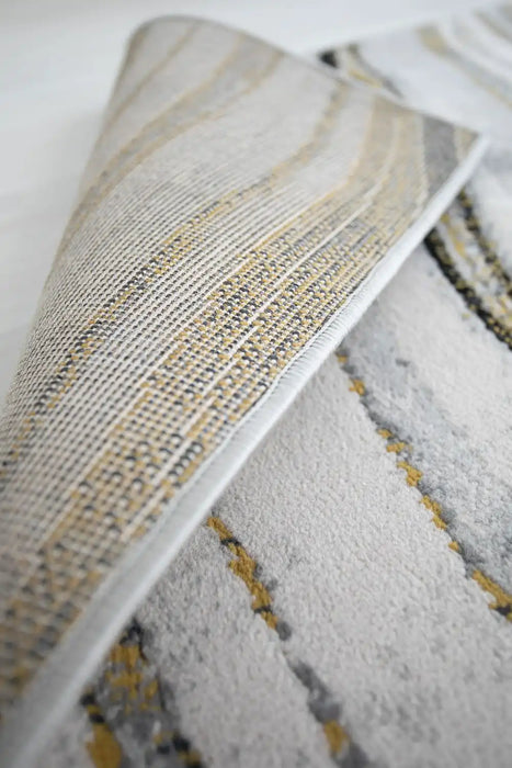 Rug Style balletto 18ba anthracite ochre Green, Yellow Living Room Geometric Rug.