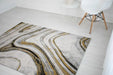 Rug Style balletto 18ba anthracite ochre Green, Yellow Living Room Geometric Rug.