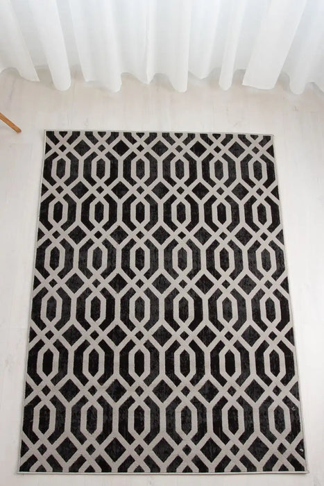 Rug Style balletto 18fa anthracite light grey Grey Living Room Geometric Rug.