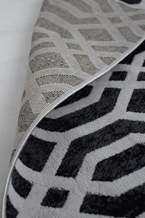Rug Style balletto 18fa anthracite light grey Grey Living Room Geometric Rug.