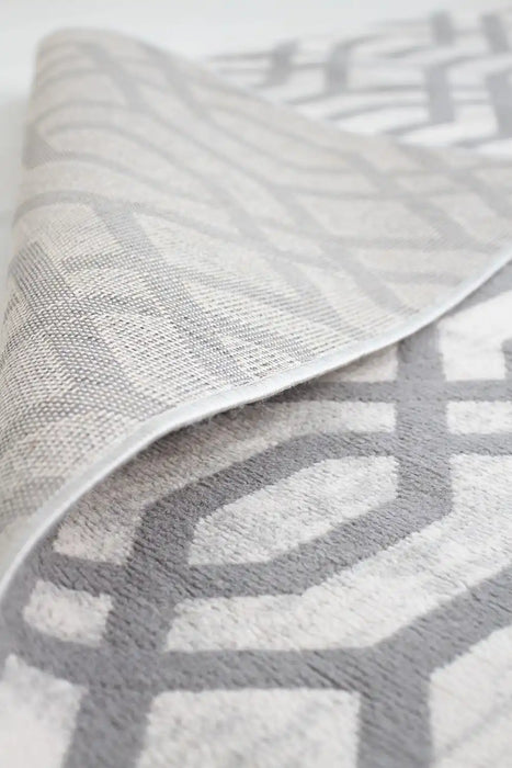 Rug Style balletto 18fa beige grey Grey, Beige Living Room Geometric Rug.