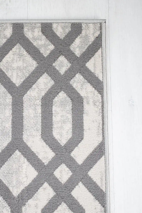 Rug Style balletto 18fa beige grey Grey, Beige Living Room Geometric Rug.