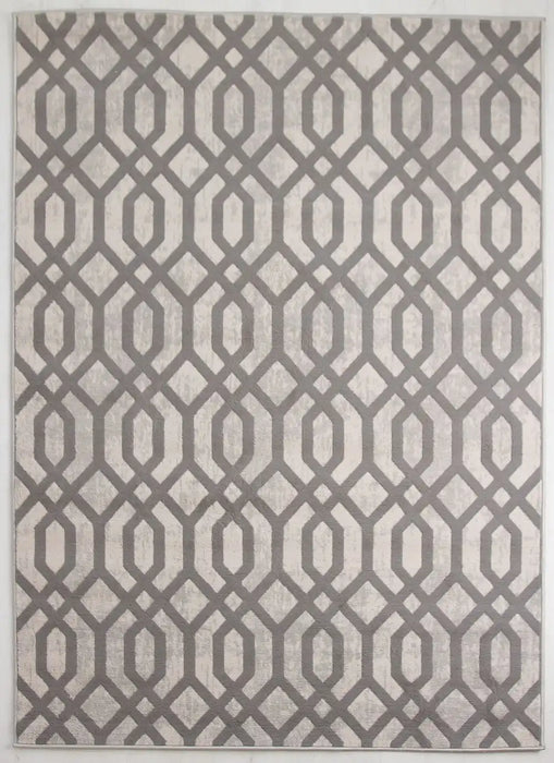 Rug Style balletto 18fa beige grey Grey, Beige Living Room Geometric Rug.