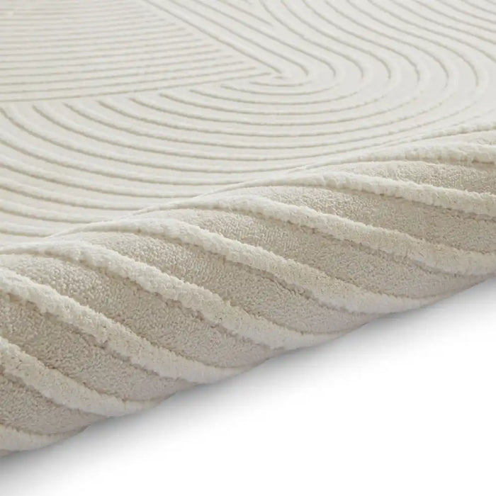 Think Rugs flores by think 1924 cream Ivory, Cream Living Room Shaggy Rug.