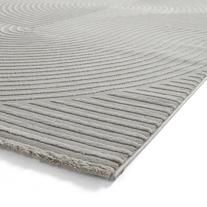 Think Rugs flores by think 1924 grey Grey Living Room Shaggy Rug.