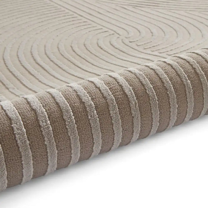 Think Rugs flores by think 1924 mink Brown, Beige Living Room Shaggy Rug.