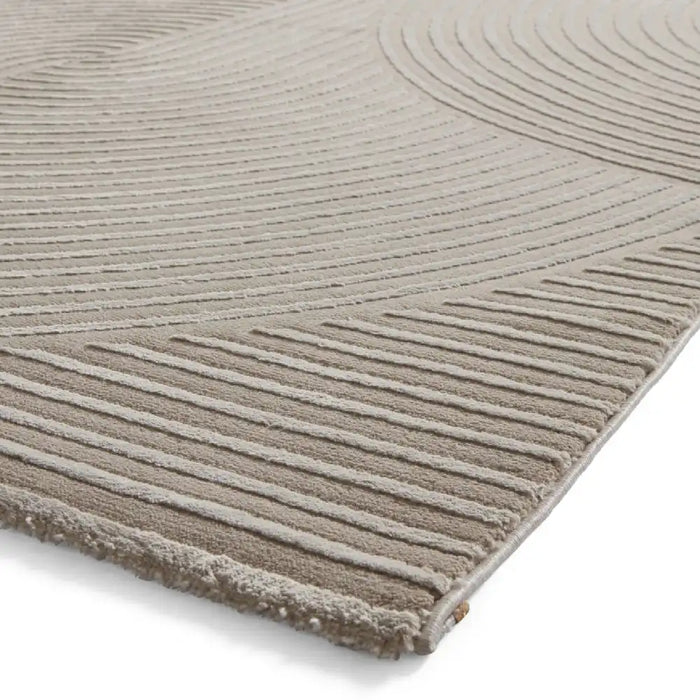 Think Rugs flores by think 1924 mink Brown, Beige Living Room Shaggy Rug.