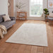 Think Rugs flores by think 1925 cream Ivory, Cream Living Room Shaggy Rug.