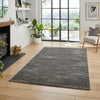 Think Rugs flores by think 1930 charcoal Grey Living Room Shaggy Rug.