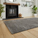 Think Rugs flores by think 1930 charcoal Grey Living Room Shaggy Rug.