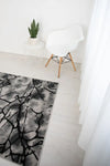 Rug Style balletto 19na anthracite black Black Living Room Geometric Rug.