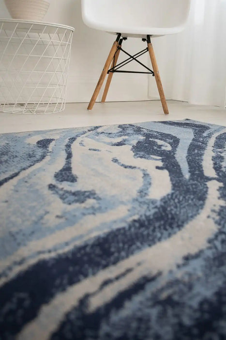 Rug Style balletto 21ea blue Blue Living Room Geometric Rug.