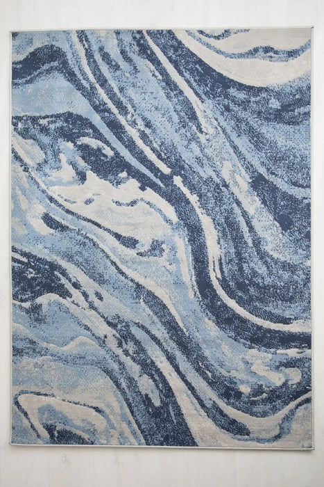 Rug Style balletto 21ea blue Blue Living Room Geometric Rug.