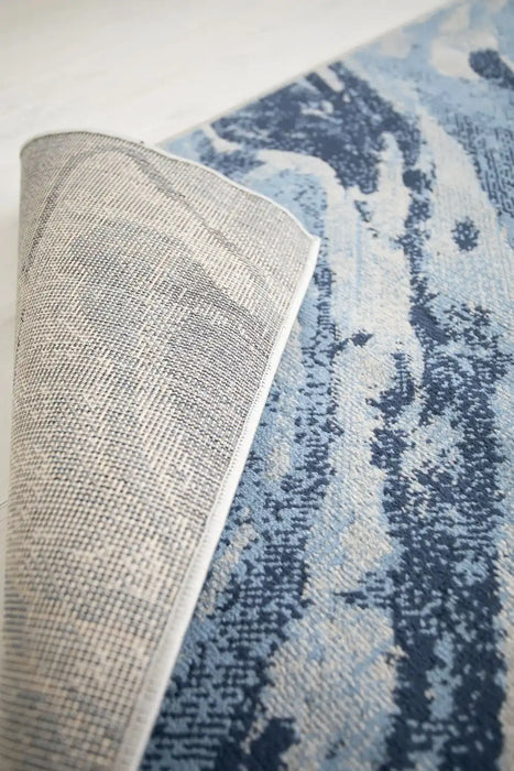 Rug Style balletto 21ea blue Blue Living Room Geometric Rug.