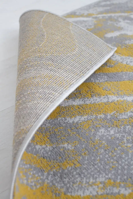 Rug Style balletto 21ea ochre grey Grey, Yellow Living Room Geometric Rug.