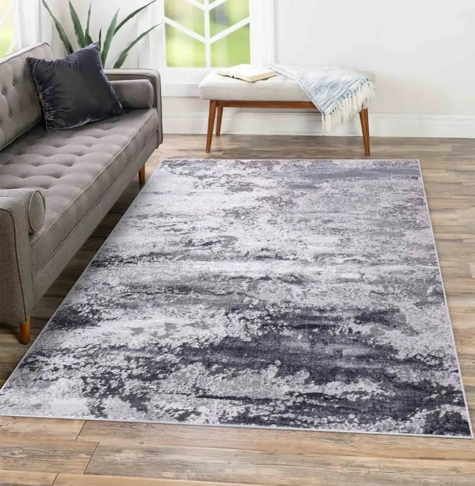 Serdim Rugs emperor 310 silver Grey Living Room Geometric Rug.