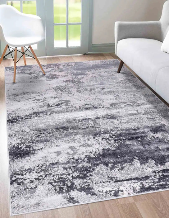 Serdim Rugs emperor 310 silver Grey Living Room Geometric Rug.