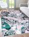 Serdim Rugs emperor 315 solarius aqua Green, Grey Living Room Geometric Rug.